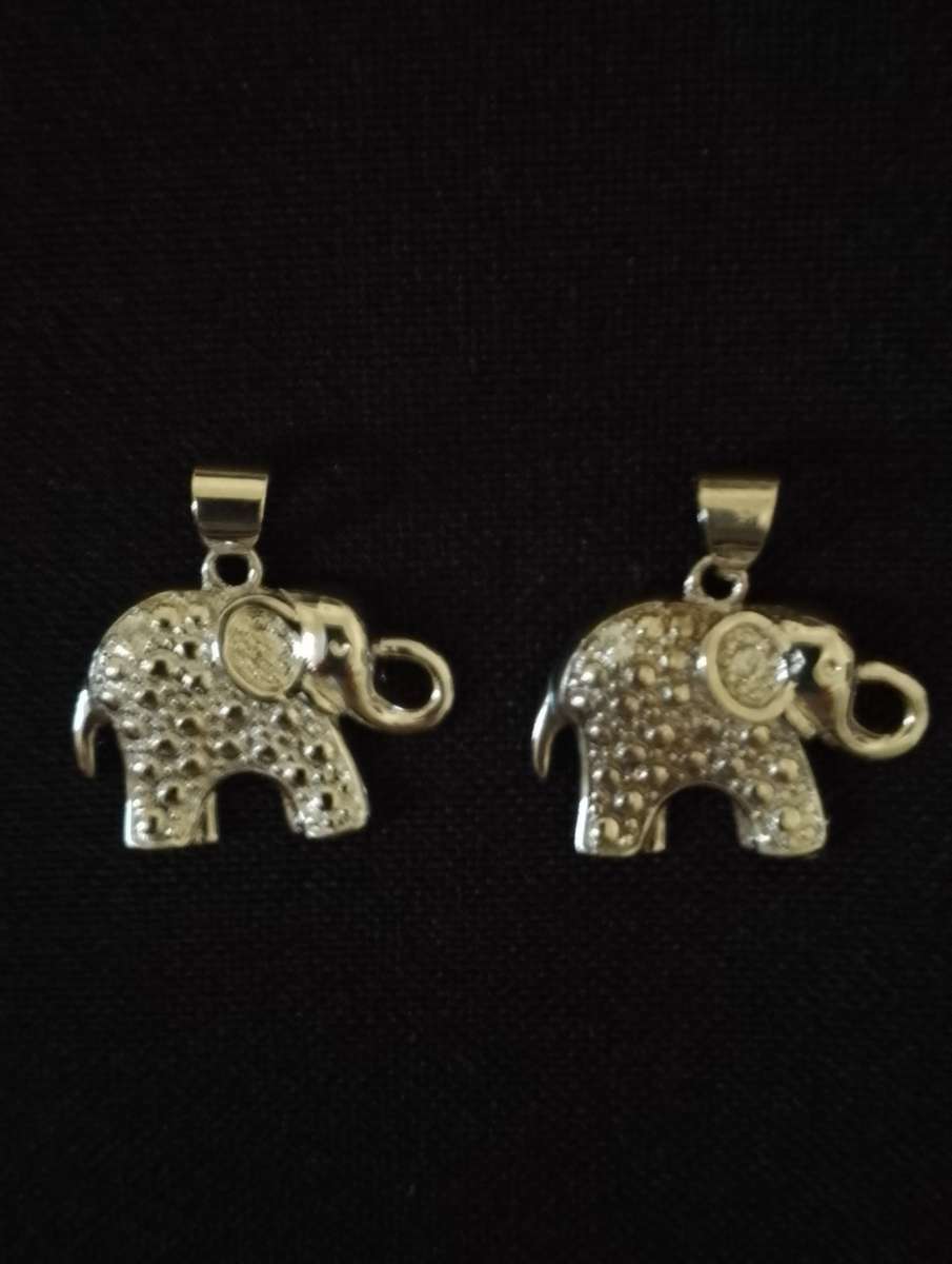 2 Nickel Free Metal Elephant Pendants