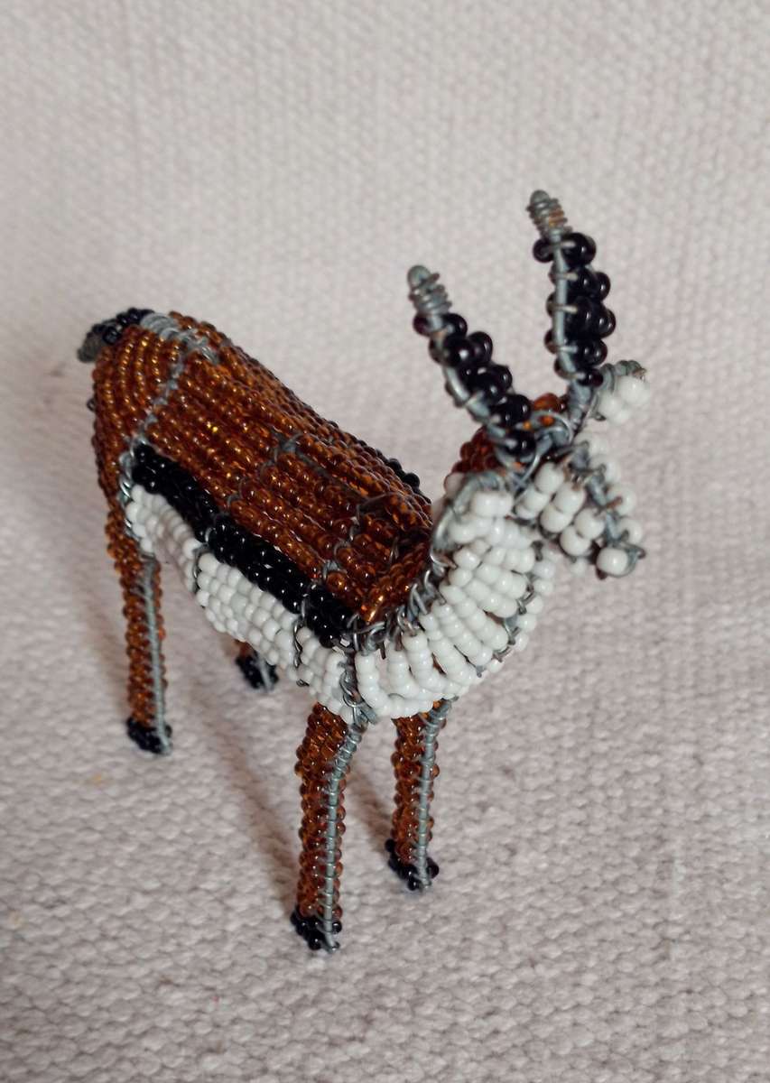 Handcrafted Beaded Wire Animal | Springbok