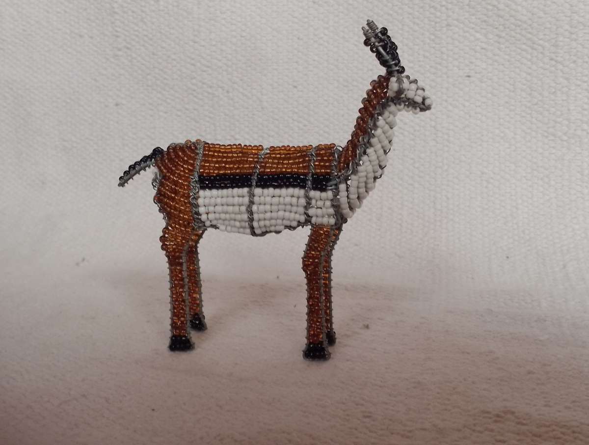 Handcrafted Beaded Wire Animal | Springbok