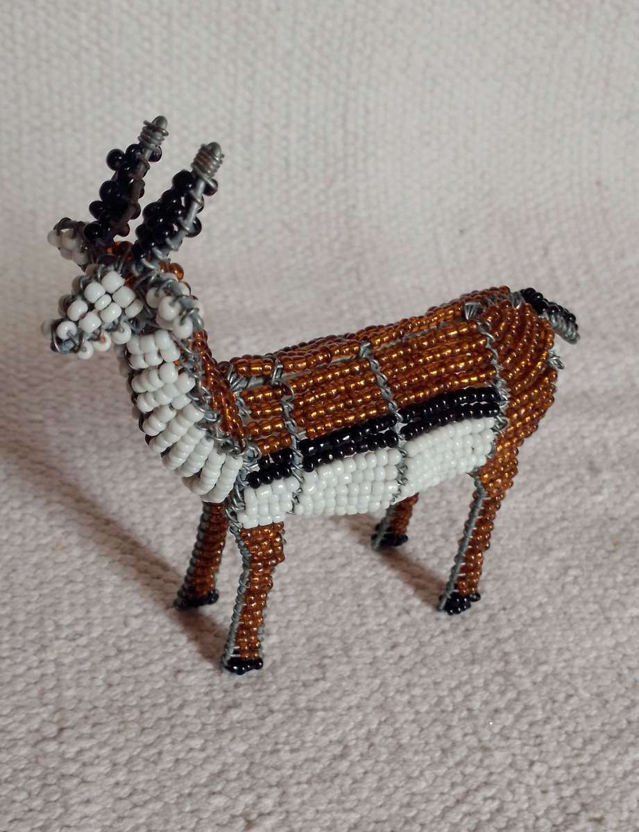 Handcrafted Beaded Wire Animal | Springbok