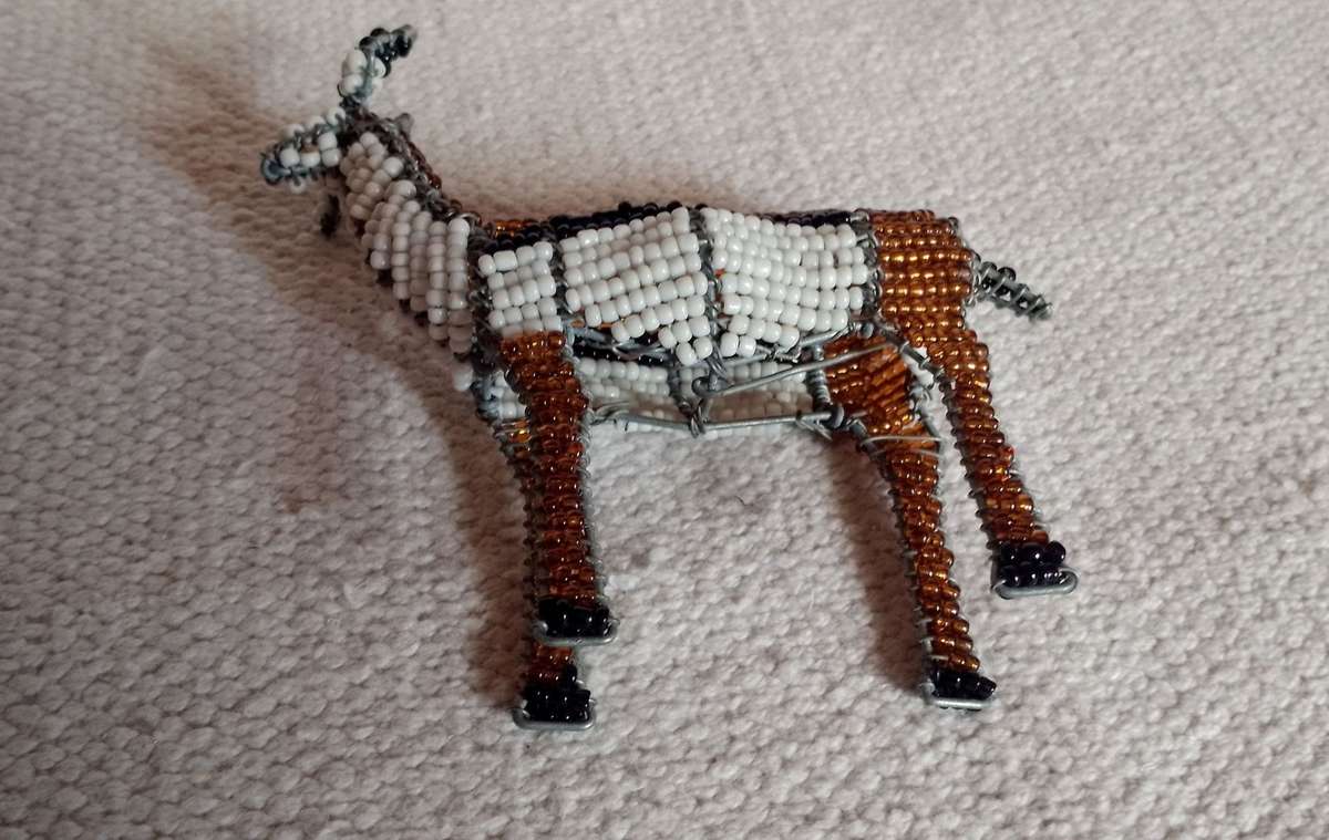 Handcrafted Beaded Wire Animal | Springbok