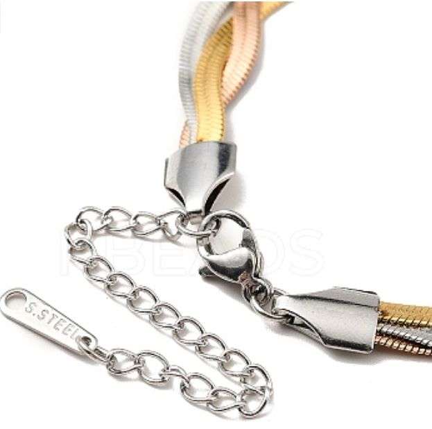 Stainless Steel Trio Necklace and Bracelet Set