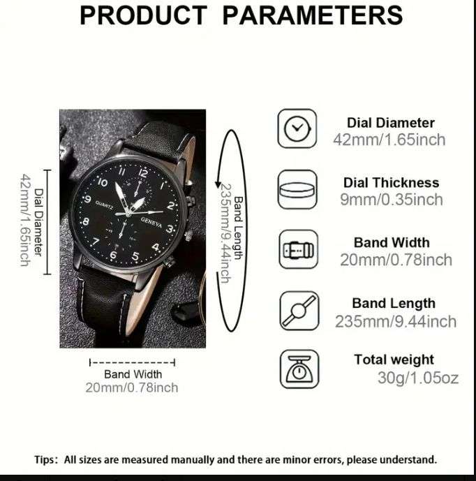 Trendy PU Leather Watch Set