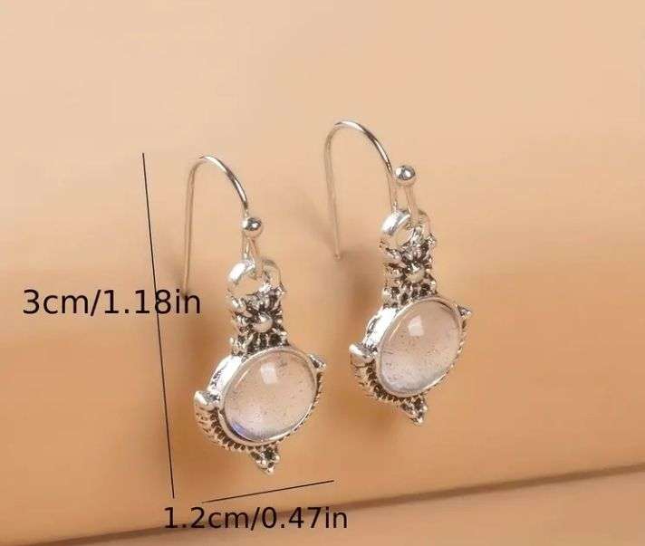 Vintage Style Moonstone Drop Earrings