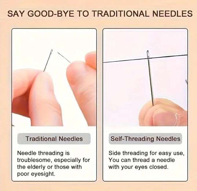 30 Piece Self Threading Hand Sewing Needle Set in Container