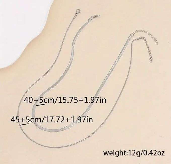 2 Piece Stainless Steel Necklace Set - No Fade
