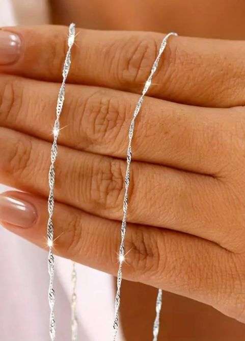 S925 Sterling Silver Singapore Necklace 55cm