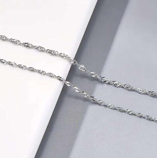 S925 Sterling Silver Filled Singapore Necklace 55cm