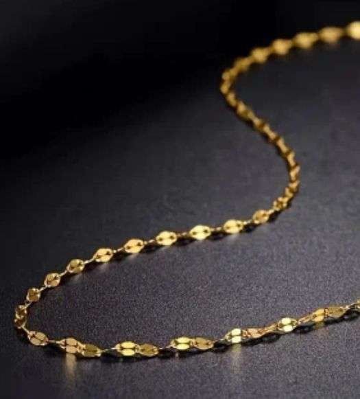 Fancy Stainless Steel Golden Necklace 45.72 cm