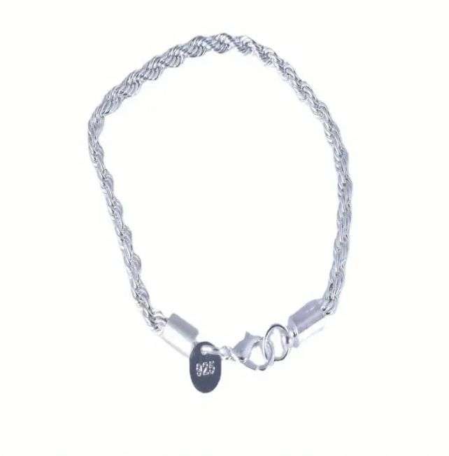 Sterling Silver Filled Twist Rope Bracelet