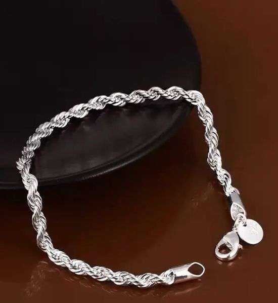 Sterling Silver Filled Twist Rope Bracelet
