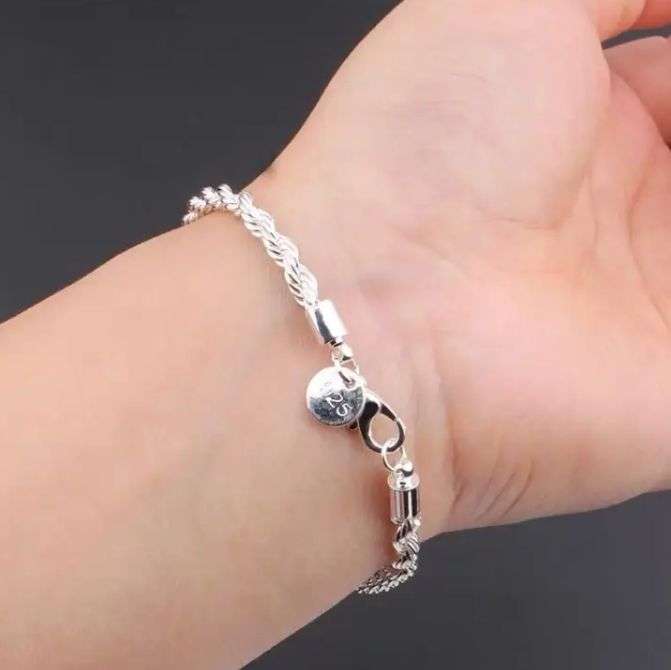 Sterling Silver Filled Twist Rope Bracelet