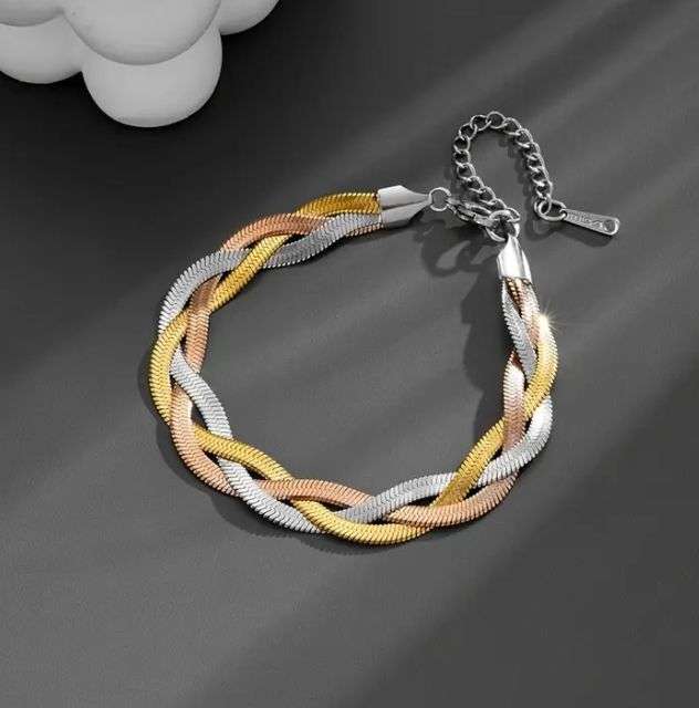 Stainless Steel Trio Necklace and Bracelet Set