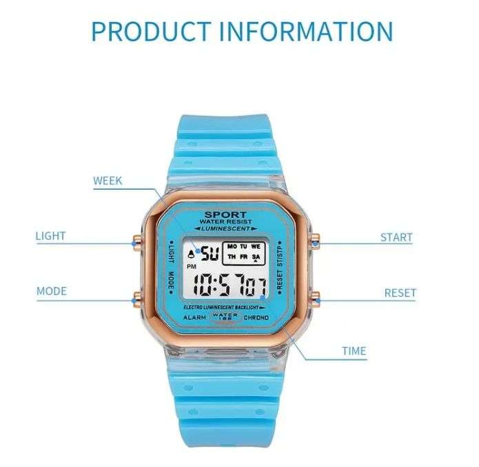 Waterproof Sports Watch - BLACK