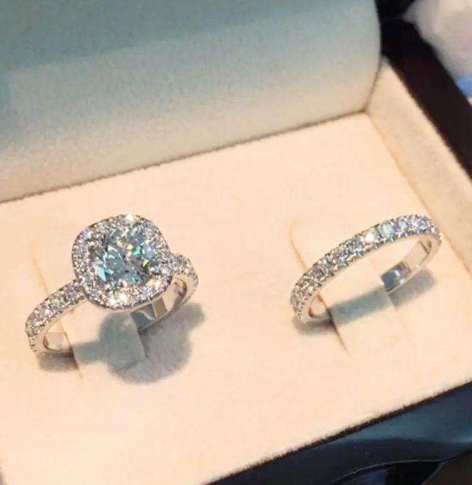 S925 Sterling Silver Filled Ring Set | Size 8