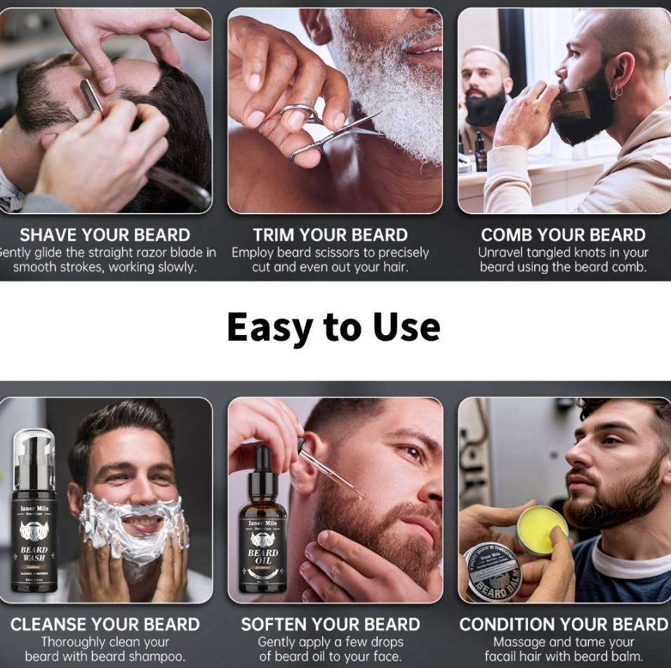 Natural Beard Growth Oil Kit