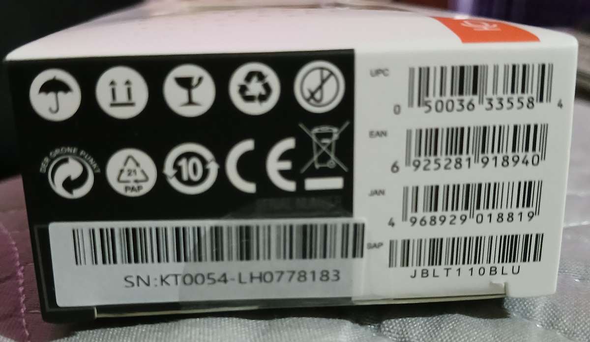 JBL by Harmon Tune 110 In-Ear Phones with One Touch Hands-free