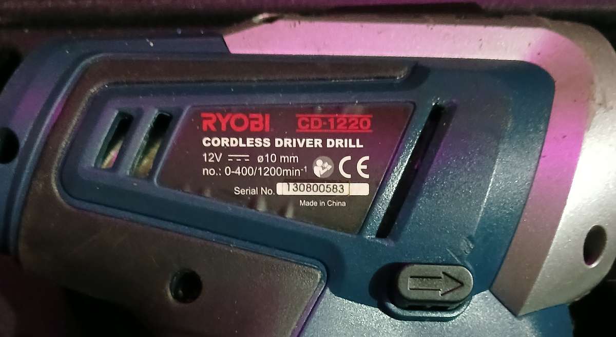 (Spares/Restoration) 12v Ryobi Cordless Drill - Needs Charger