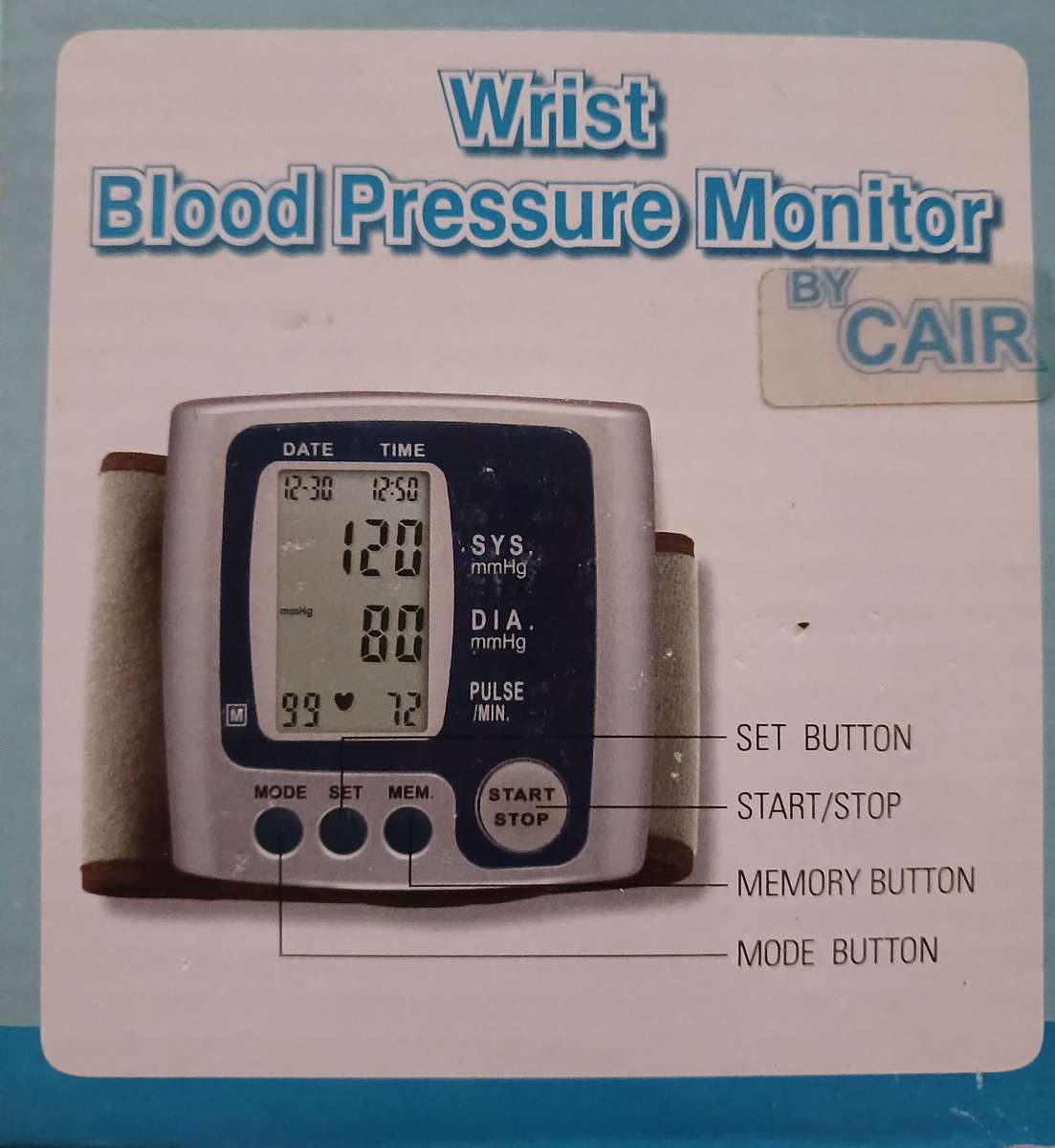 Auto Wrist Watch Blood Pressure Monitor (99 Memories)