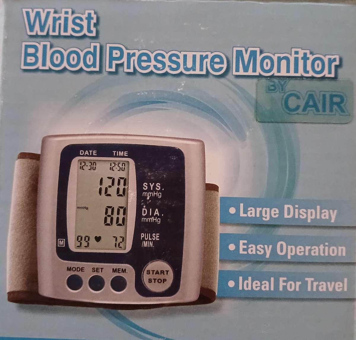 Auto Wrist Watch Blood Pressure Monitor (99 Memories)