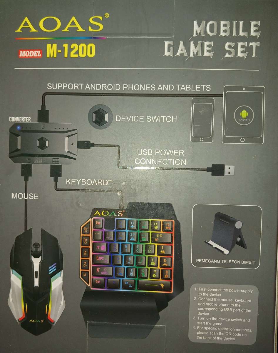 AOAS M-1200 Mobile/Pc Game Set (RGB Lighting)