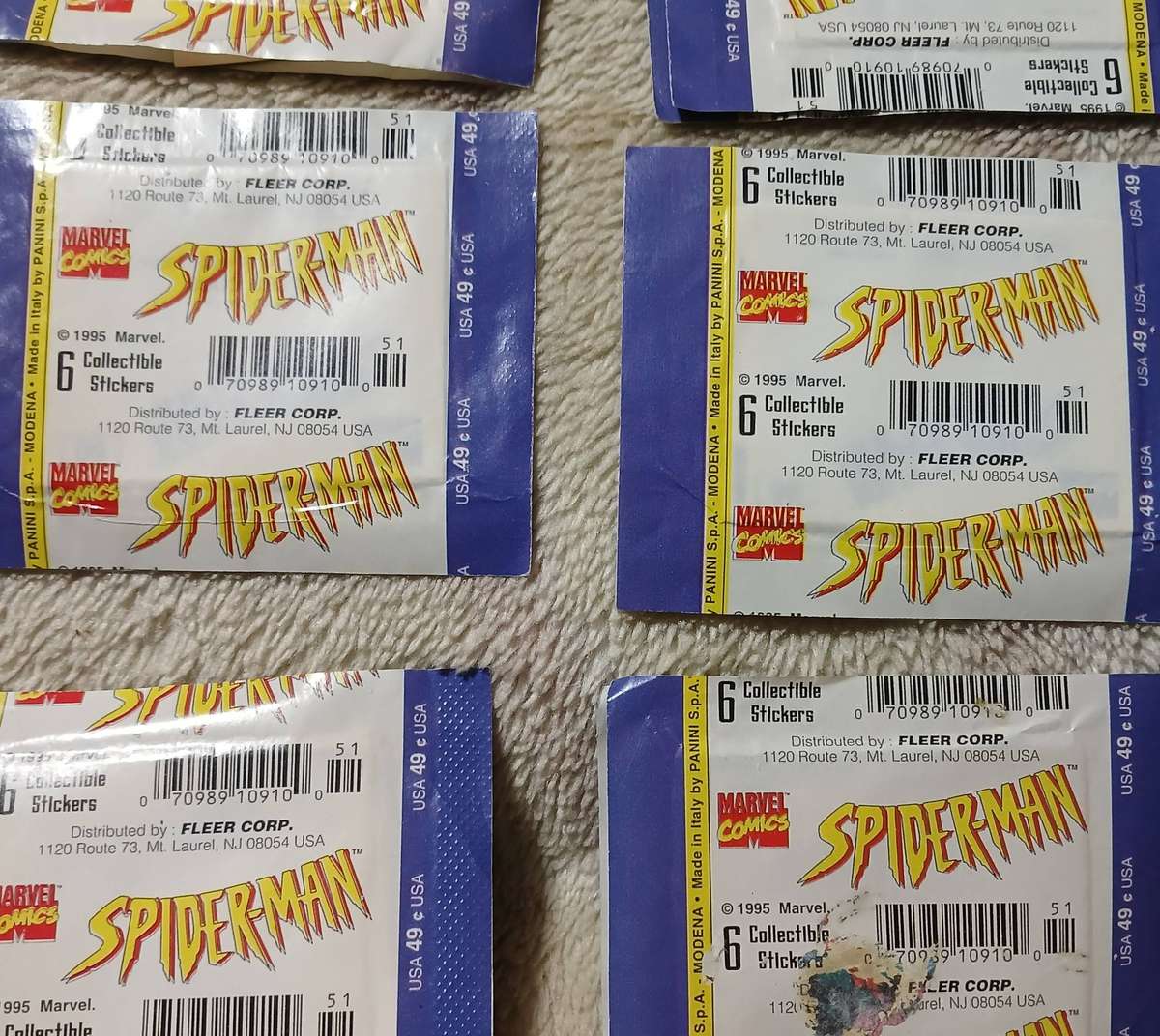 Spiderman Marvel 95' Collector Stickers (9 × 6pk) Plus 32pg Sticker Activity Book