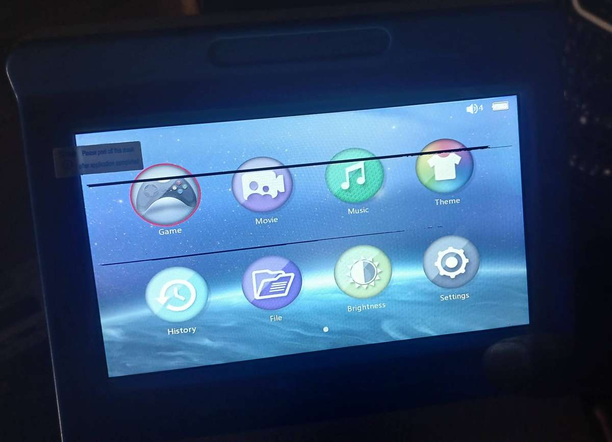 Rechargeable Game Console - Screen lines