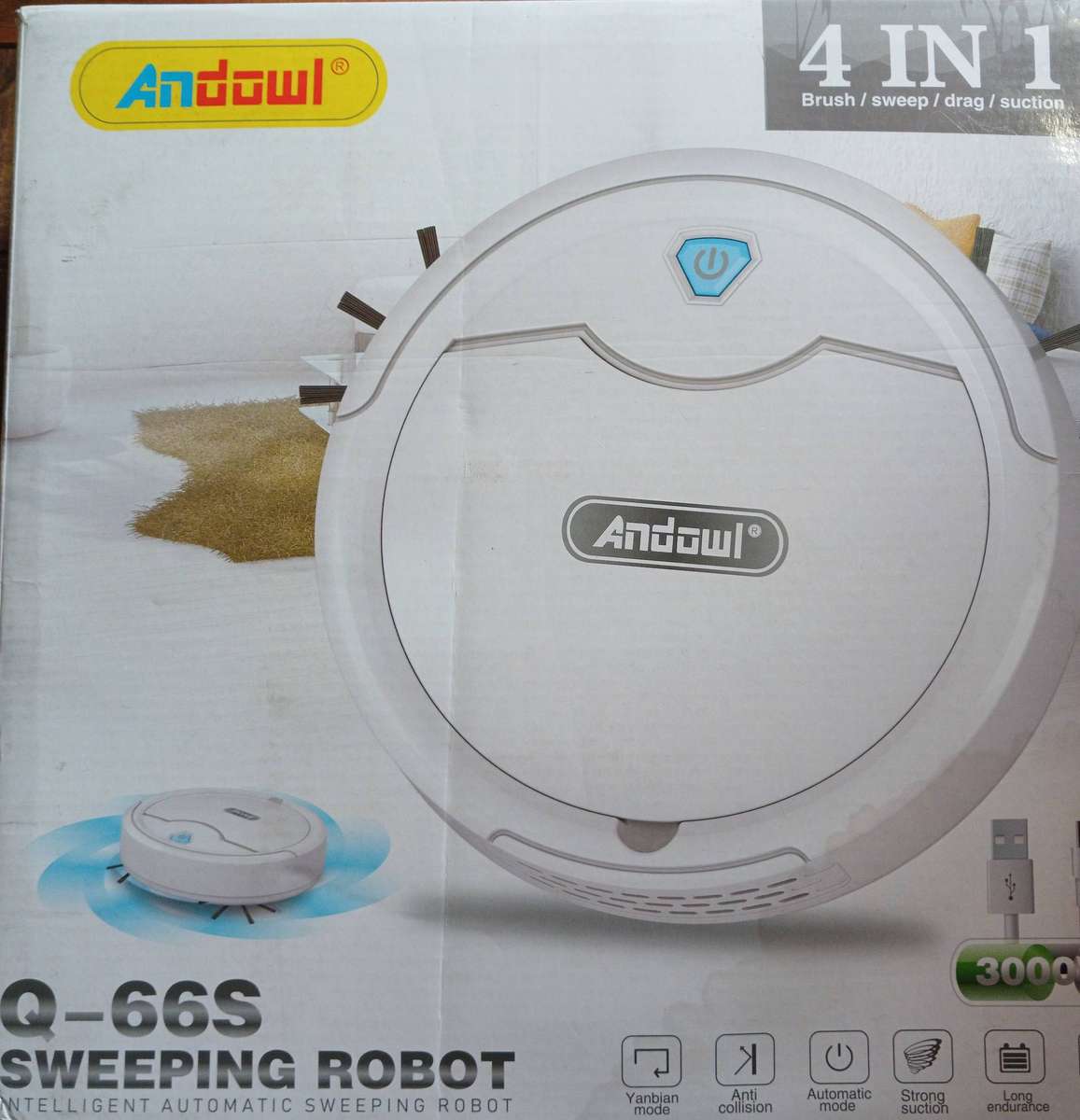 4 in 1 Sweeping Robot with 2400mah Lithium Battery - Minor Box Wear