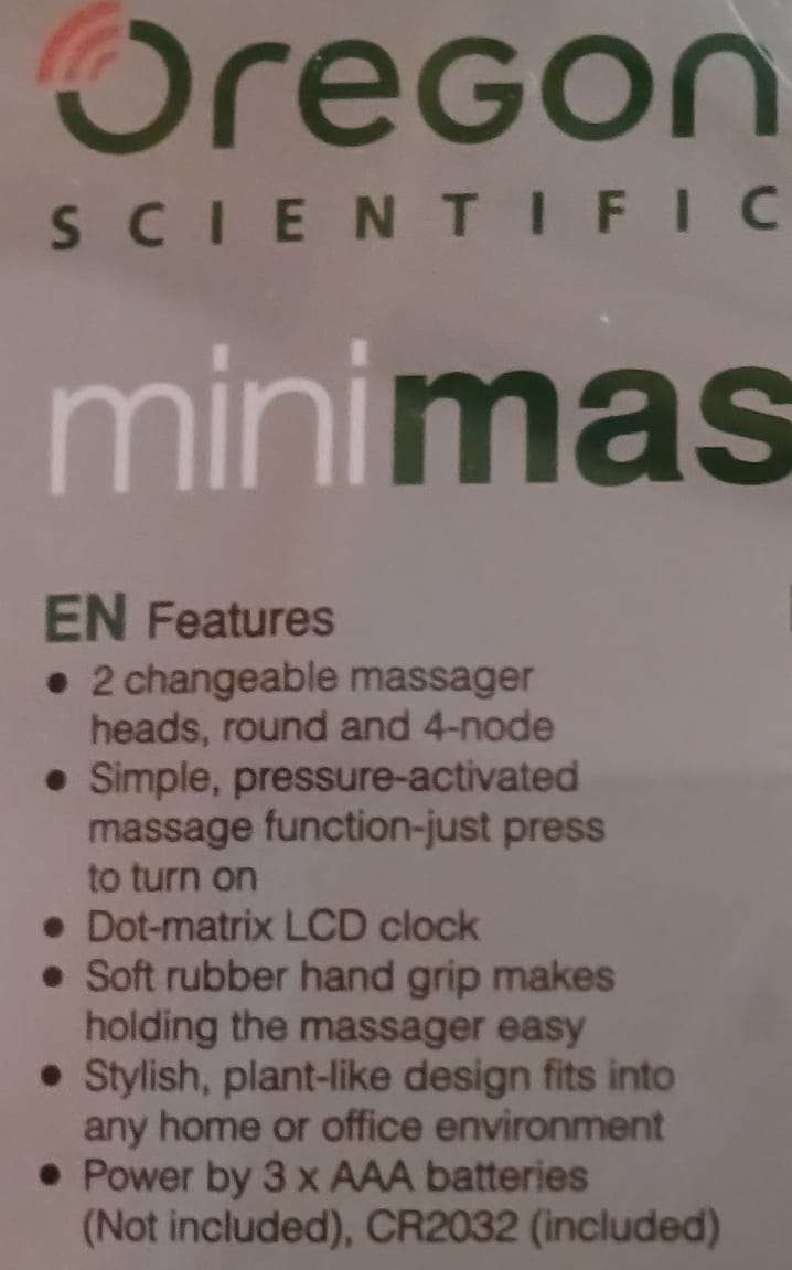 Oregon Scientific i.Comfort Mini Massager with Clock - Green