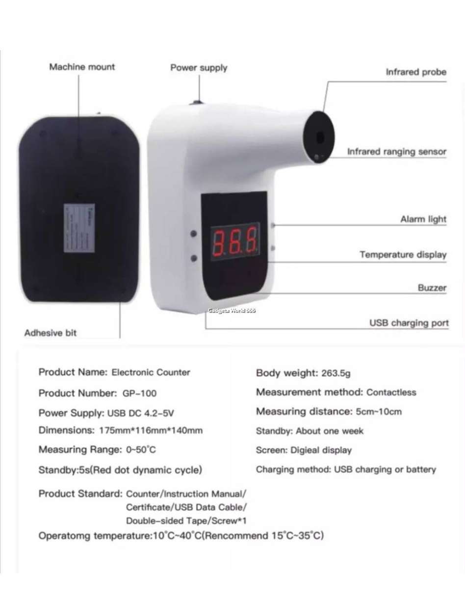 GP-100 Plus Wall Mount Voice Alert Thermometer