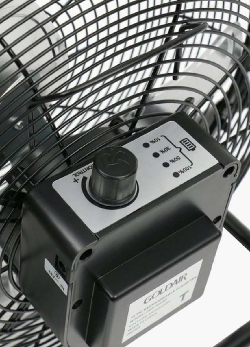 GOLDAIR 12" High Velocity Floor Standing Rechargeable FAN