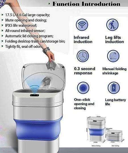 17.5l Intelligent Smart Induction Trashcan/Desktop Storage
