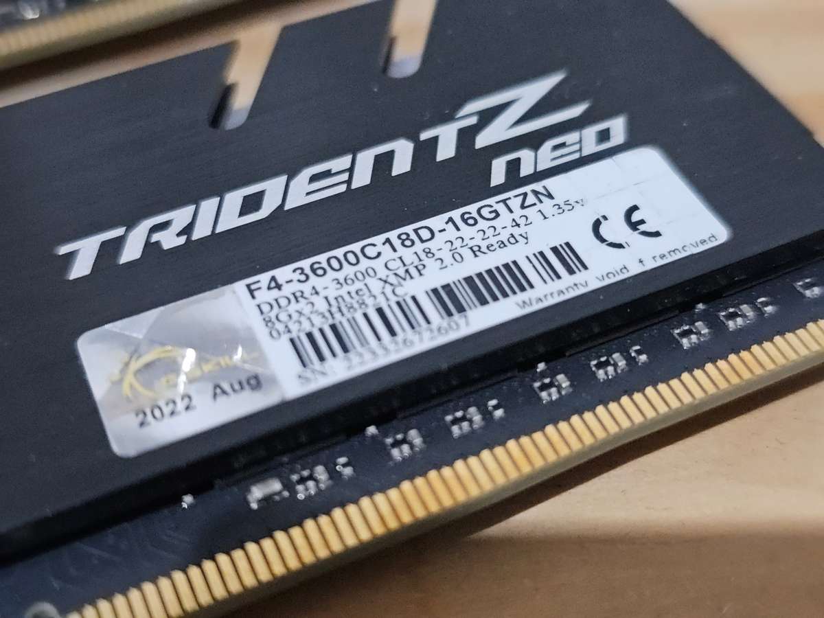 G.Skill F4-3600C18D-16GTZN Trident Z Neo 16GB (2x8GB) DDR4-3600MHz CL18 1.35V Black Desktop Memory