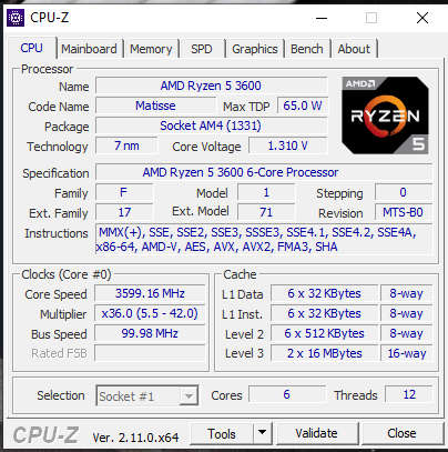 AMD Ryzen 5 3600 + Cooler Master Hyper 212 Black Edition
