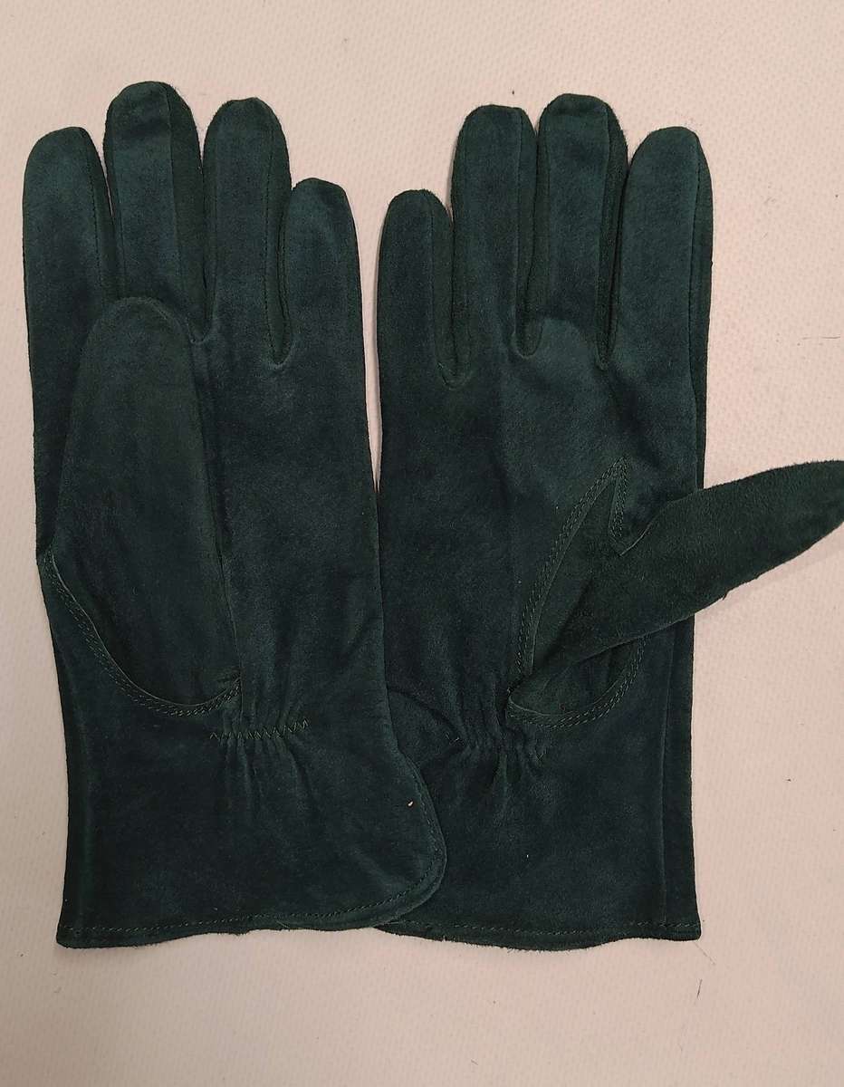 Leather Gloves, Dark Green Colour, Women Size 7 Small