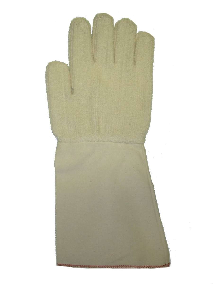 Towelling Gloves,  15cm Cuff , beige Colour,  Men Size Large, 10 pairs