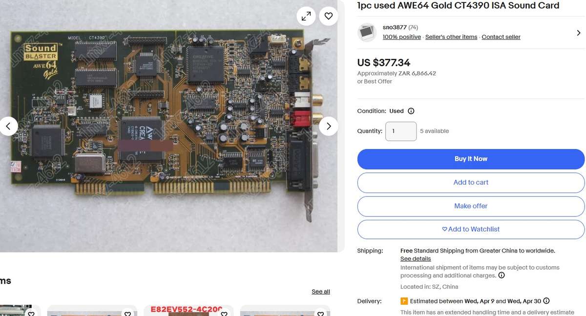 Creative  SOUNDBLASTER AWE64 GOLD(CT4540)