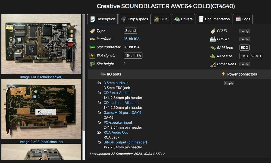 Creative  SOUNDBLASTER AWE64 GOLD(CT4540)