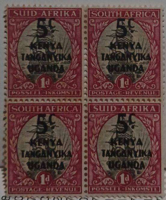 Set of 4 Blocks of 4 Kenya uganda tanganika ovpt stamps