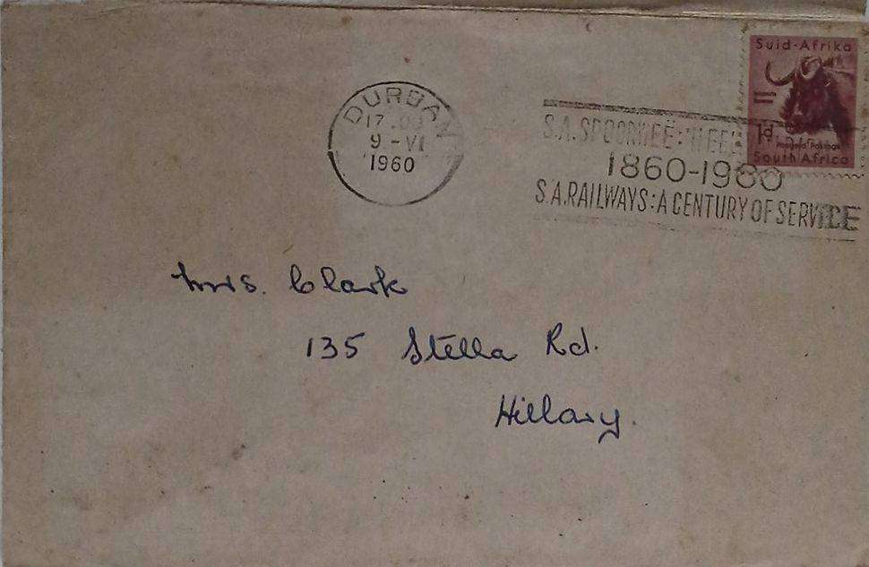 Centenary Cover of SA Railways 1960