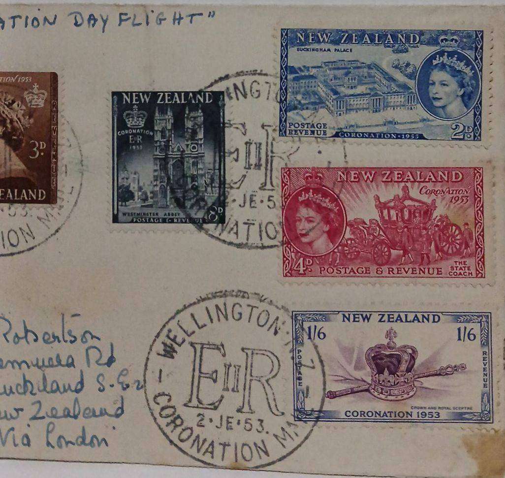 Commemorative coronation day flight cover of Queen Elizabeth 2