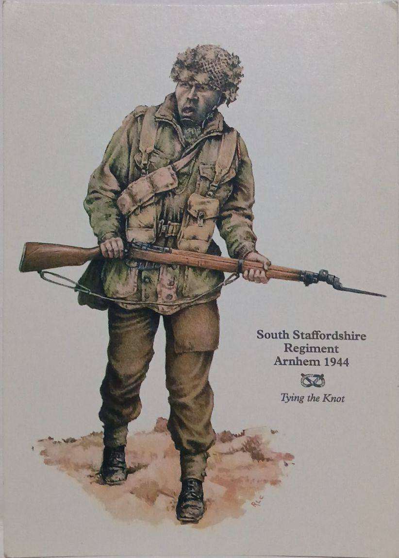 Set of Three military postcard "Tying The Knot" illustrations by Rob Chapmam