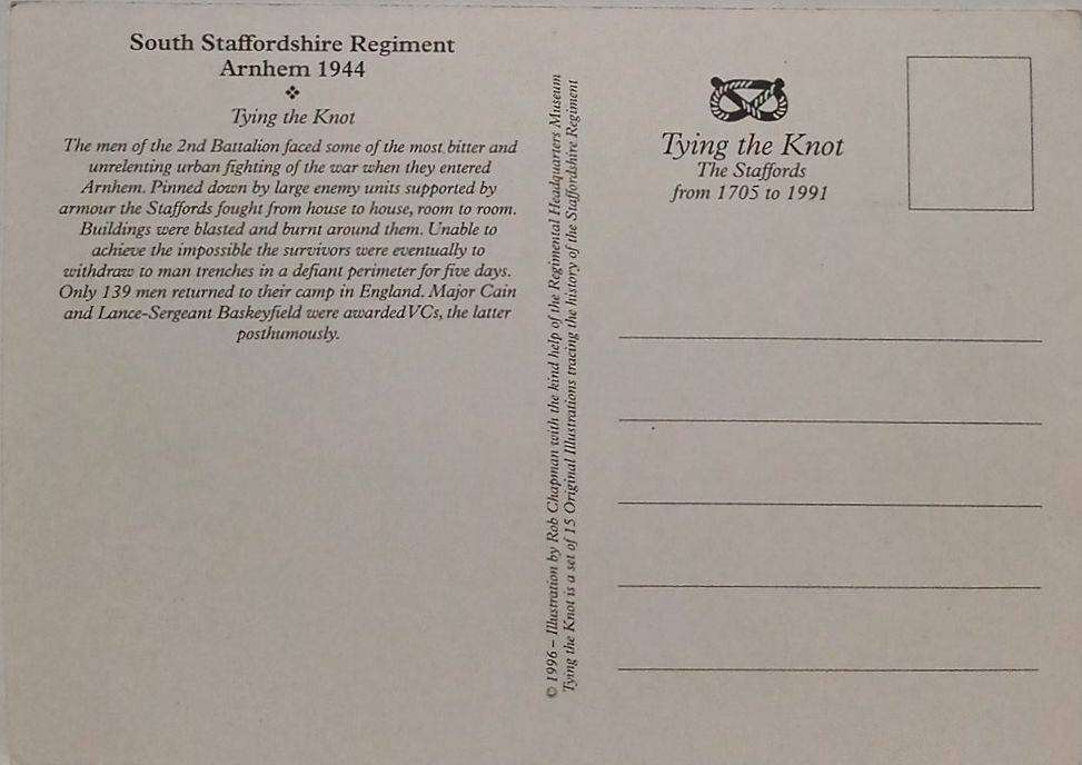 Set of Three military postcard "Tying The Knot" illustrations by Rob Chapmam