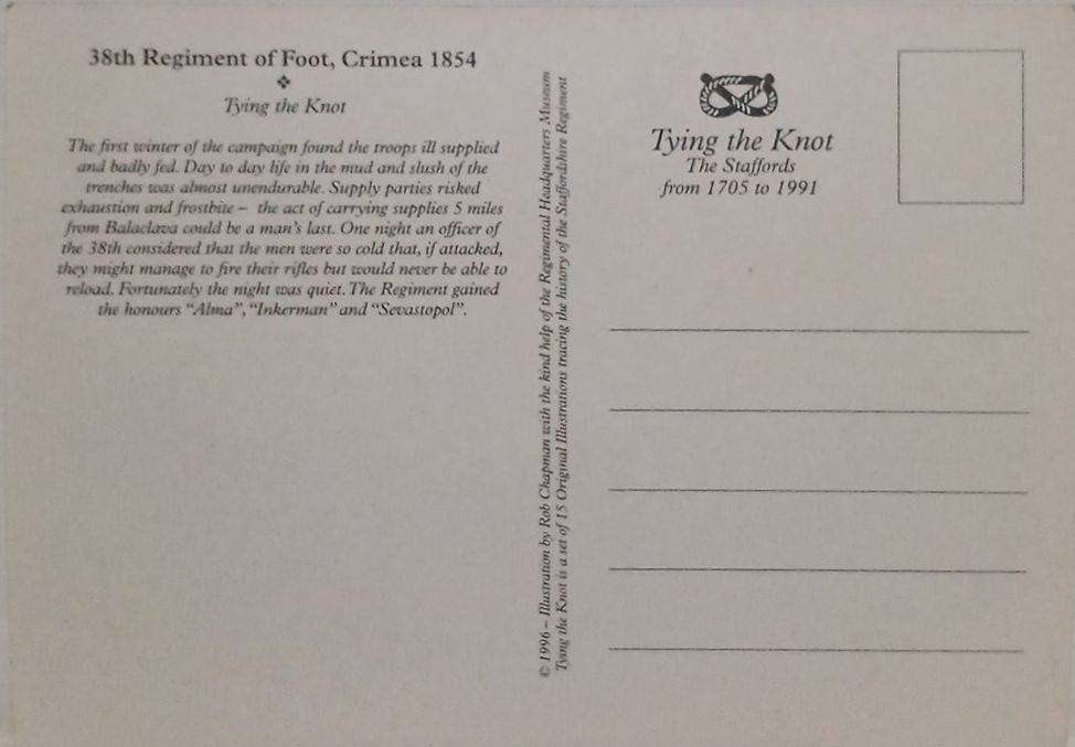 Set of Three military postcard "Tying The Knot" illustrations by Rob Chapmam