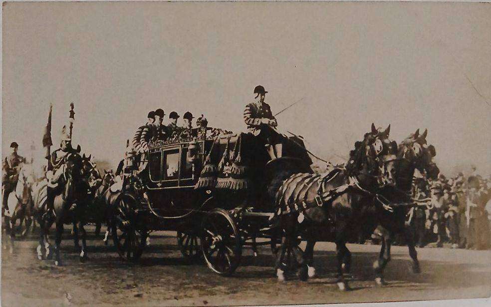 Vintage RPPC (this is actually a photo) of the King and Queens Carriage