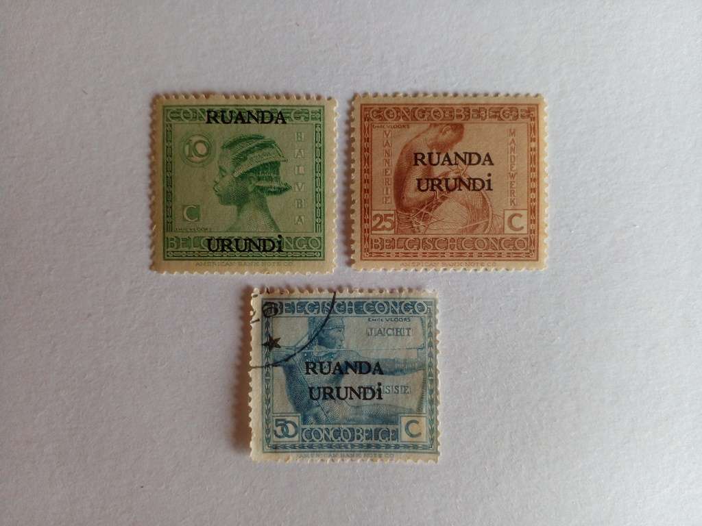 Ruanda-Urundi 1924 Overprints on Belgian Congo issues
