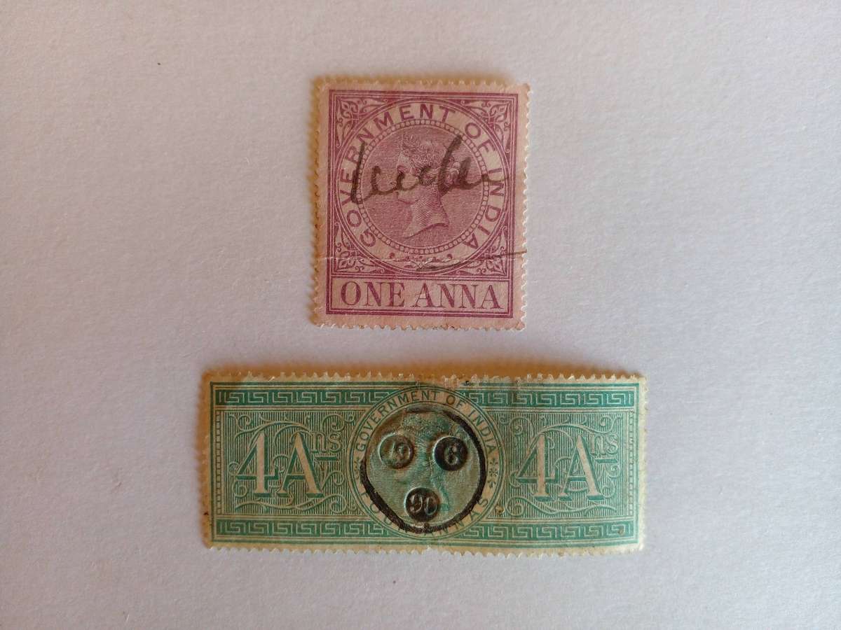 India 1882-1900 Q Victoria Revenue Stamps