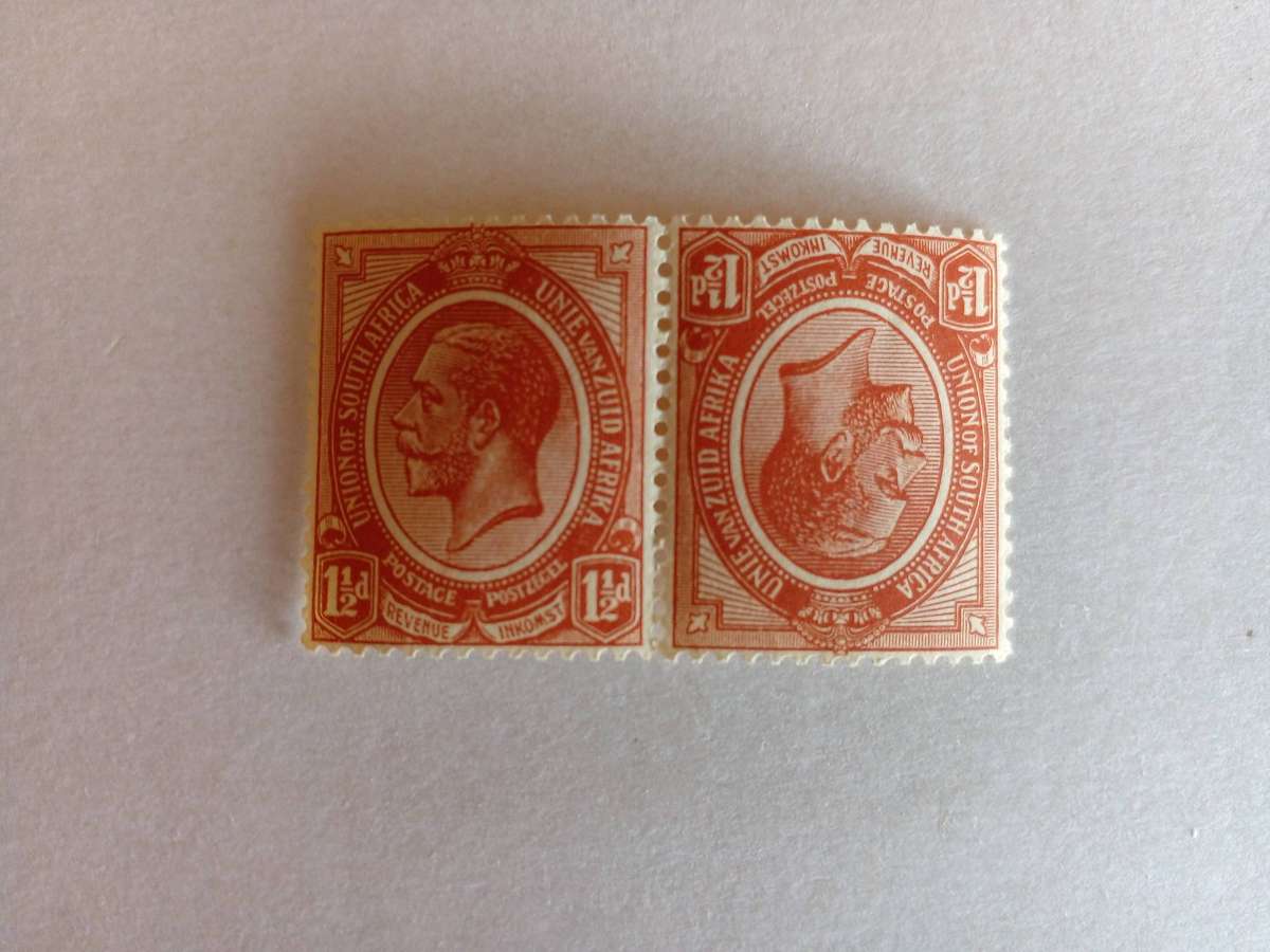 Union of SA 1913 KGV Tête-Bêche