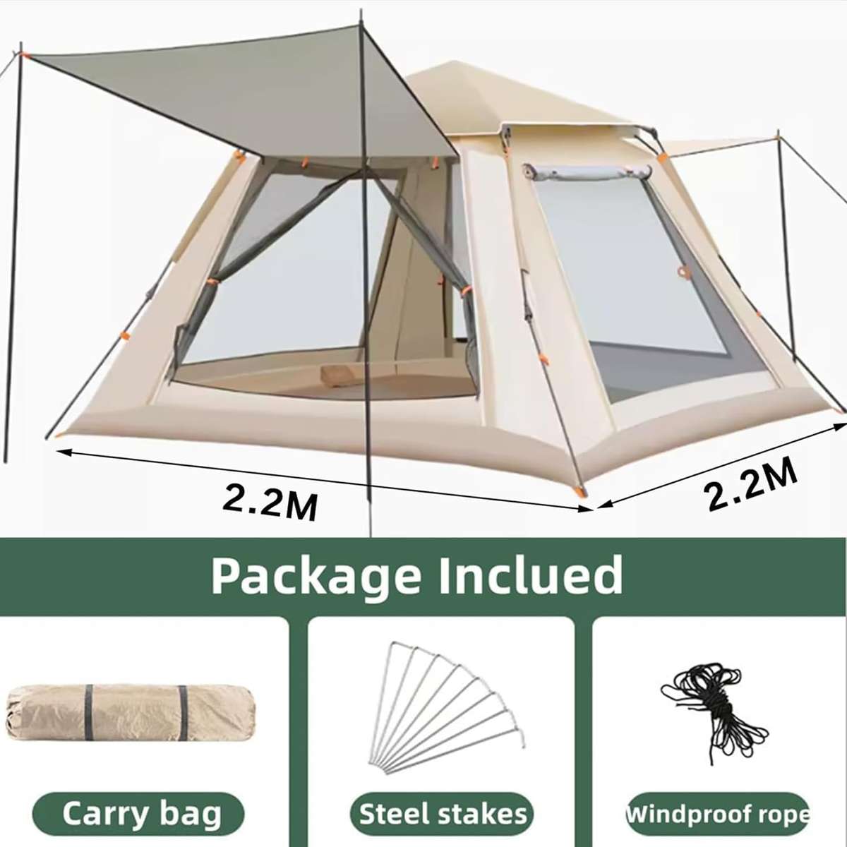 professional 4 person camping tant 2.7M X2.7M