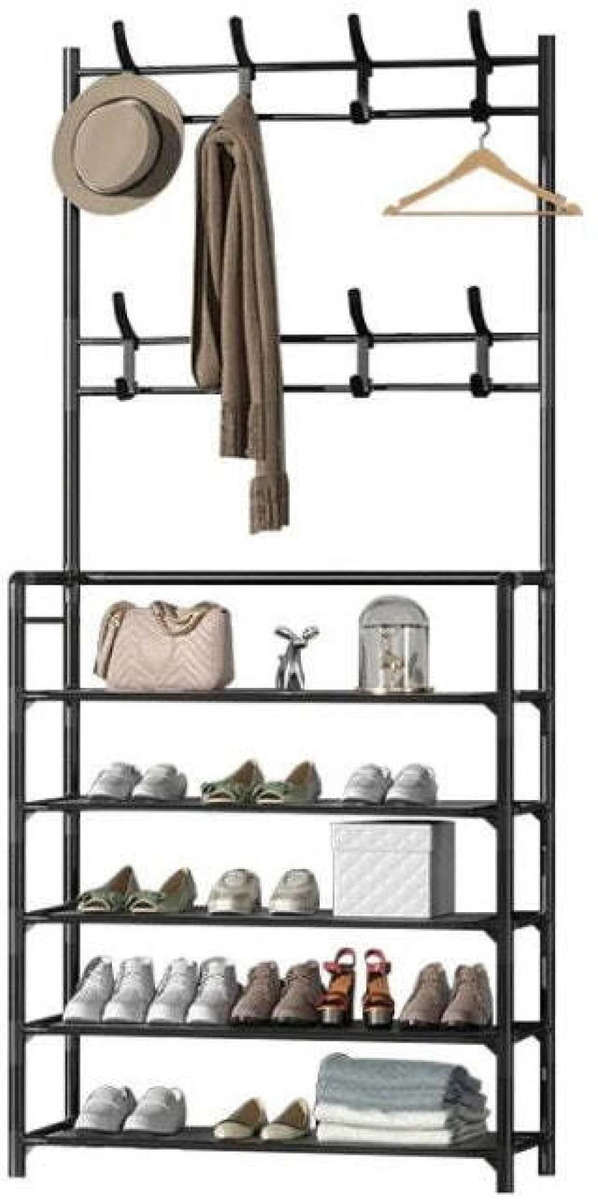 Multifunctional floor cloths rack